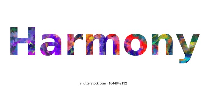 Harmony. Colorful typography text banner. Vector the word harmony