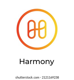 Harmony Crypto Währung Symbol. Ein Münzsymbol. Crypto Currency Vektorsymbol. Flache Vektorgrafik - Vektorgrafik