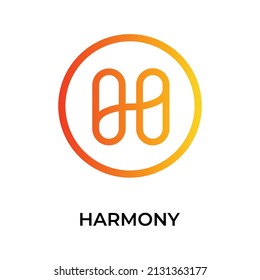 Harmony Cryptocurrency coin icon. ONE coin symbol. Cryptocurrency vector icon. Flat Vector illustration - Vector