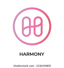 Harmony Cryptocurrency coin icon. ONE coin symbol. Cryptocurrency vector icon. Flat Vector illustration - Vector