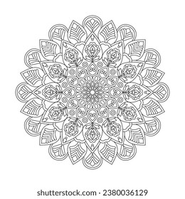 Harmony Flow adult mandala coloring book page for kdp book interior. Peaceful Petals, Ability to Relax, Brain Experiences, Harmonious Haven, Peaceful Portraits, Blossoming Beauty mandala design.