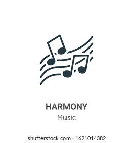 Harmony glyph icon vector on white background. Flat vector harmony icon symbol sign from modern music collection for mobile concept and web apps design.