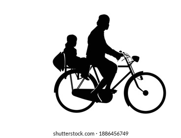 The Harmony Of The Grandfather And Grandson On The Onthel Bike