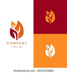 Harmony in Green Balanced Leaf Logo