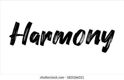 Harmony Hand Drawn Brush Typography Black Stock Vector (Royalty Free ...