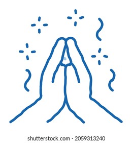 Harmony Hands sketch icon vector. Hand drawn blue doodle line art Harmony Hands Sign. isolated symbol illustration