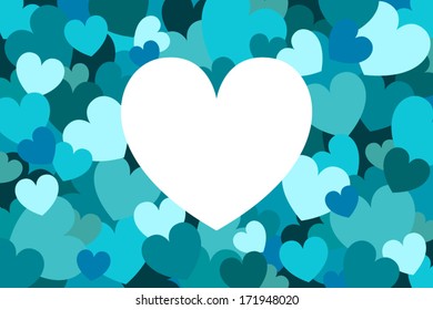 harmony heart frame and white heart blank note