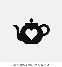 Icono de tetera del corazón de armonía - Ilustración vectorial simple