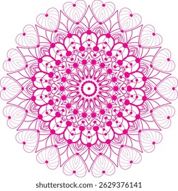 Harmony of hearts mandala  vector design 