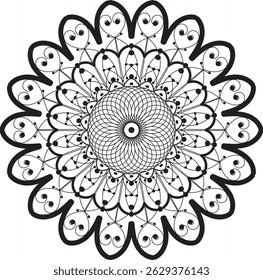 Harmony of hearts mandala  vector design 