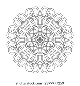 Harmony Hues Children  mandala coloring book page for kdp book interior. Peaceful Petals, Ability to Relax, Brain Experiences, Harmonious Haven, Peaceful Portraits, Blossoming Beauty mandala design. 