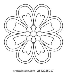 Harmony Hues Niños mandala libro para colorear, diseño del tatuaje, archivo de Vector, diseño del tatuaje, arte de la pared, arte mandala simple, diseño para un Fondo de pantalla Pintar camisa y azulejo Diseño de pegatinas, archivo de Vector