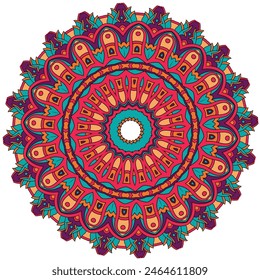 Harmonie im Farbton: Entdecken Sie die Lebendigkeit eines mehrfarbigen Mandalas