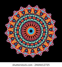 Harmony in Hues: Explorando la vitalidad de un Mandala multicolor