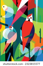 Harmony in Hues: Vibrant Multicolored Birds Soaring through Nature