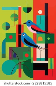 Harmony in Hues: Vibrant Multicolored Birds Soaring through Nature