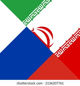 harmony icon of russia and iran flags. vector illustration
