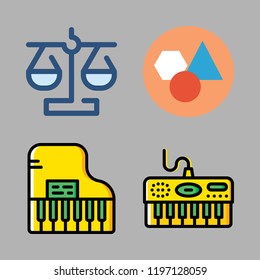 harmony icon set. vector set about balance, geometry and piano icons set.