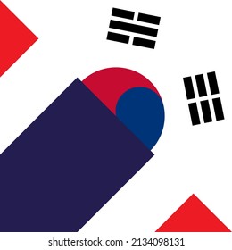 harmony icon of thailand and south korea flags. vector illustration