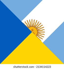 harmony icon of ukraine and argentina flags. vector illustration	