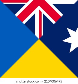 harmony icon of ukraine and australia flags. vector illustration