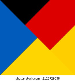 icono de armonía de las banderas de ucrania y alemania. ilustración vectorial