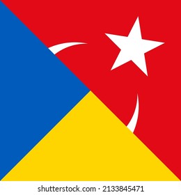 harmony icon of ukraine and turkey flags. vector illustration	
