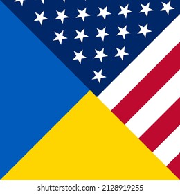 harmony icon of ukraine and usa flags. vector illustration