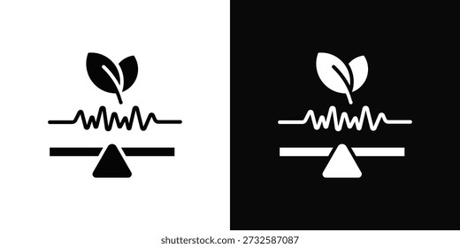Estilo de fondo blanco y negro del icono de la armonía