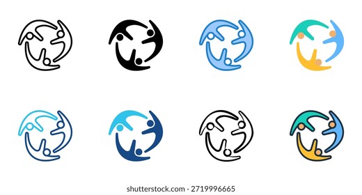 Harmony icons set multiple style collection. Editable stroke 
