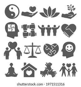 Harmony icons set on white background