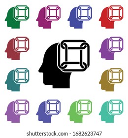 Armonía en mente icono multicolor. Glifo simple, vector plano de iconos de la mente humana para ui y ux, sitio web o aplicación móvil