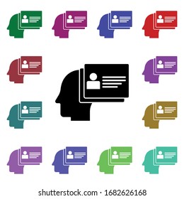 Harmonie im Hinterkopf mehrfarbiges Symbol. Einfache Bildyph, flache Vektorillustration von Geistesbildern für i und ux, Website oder mobile Applikationen
