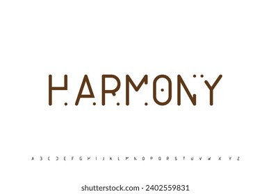 "Harmony" Minimale Schriftart in Form von verkürzter Schriftart existiert.Vektorgrafik EPS10