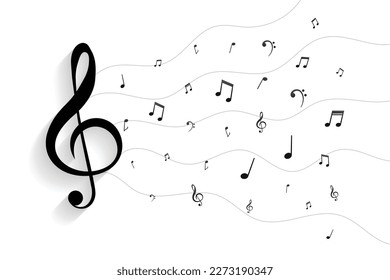 harmony music notation background with clef sign vector