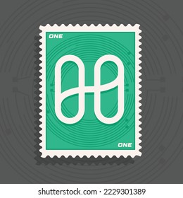 Harmony ONE cryptocurrency logo stamp concept vector illustration