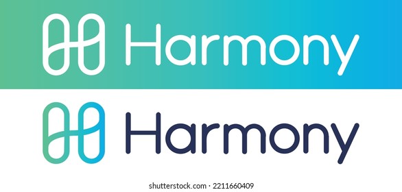 Harmony (ONE) cryptocurrency logo and symbol vector graphics illustrations template