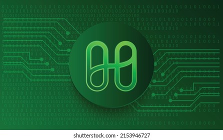 Harmony ONE Cryptocurrency virtual money. Technology banner and background vector illustration template.