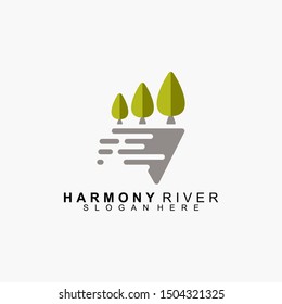 Harmony River. Morse Shade Style Logo Design