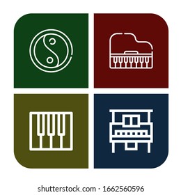 harmony simple icons set. Contains such icons as Yin yang, Piano, can be used for web, mobile and logo