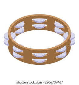 Harmonisches Tambourin-Symbol. Isometric of Harmony tambourine Vektorsymbol für Webdesign einzeln auf weißem Hintergrund