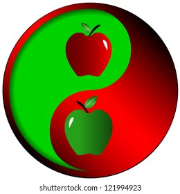 Harmony of two apples in unique style
