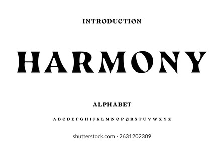 Harmony typography beauty fashion elegant minimalist serif italic fonts decorative wedding vintage retro logos. Minimal luxury font alphabet logo. Vector illustration