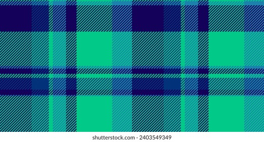 Harmony vector tartan plaid, suit textile check fabric. Arabic seamless pattern background texture in teal and indigo color.