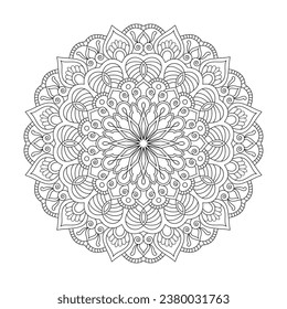 Harmony Wheels adult mandala coloring book page for kdp book interior.Peaceful Petals, Ability to Relax, Brain Experiences, Harmonious Haven, Peaceful Portraits, Blossoming Beauty mandala design.