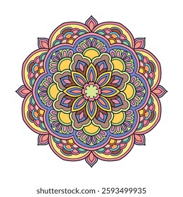 Harmony Wheels Colour mandala coloring book page. Easy Mandala Coloring Book Pages for Adults to Relax, Experiences Give Relief. Resizeable Vector File