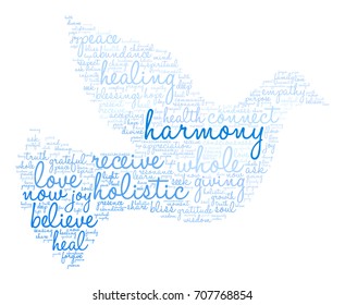 Harmony word cloud on a white background. 