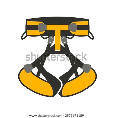 harness climbing equipment flat yellow