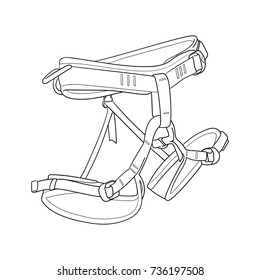 Harness for climbing. Vector illustration