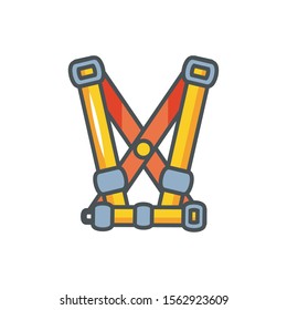 harness equipment industrial protection safety fill vector illustration